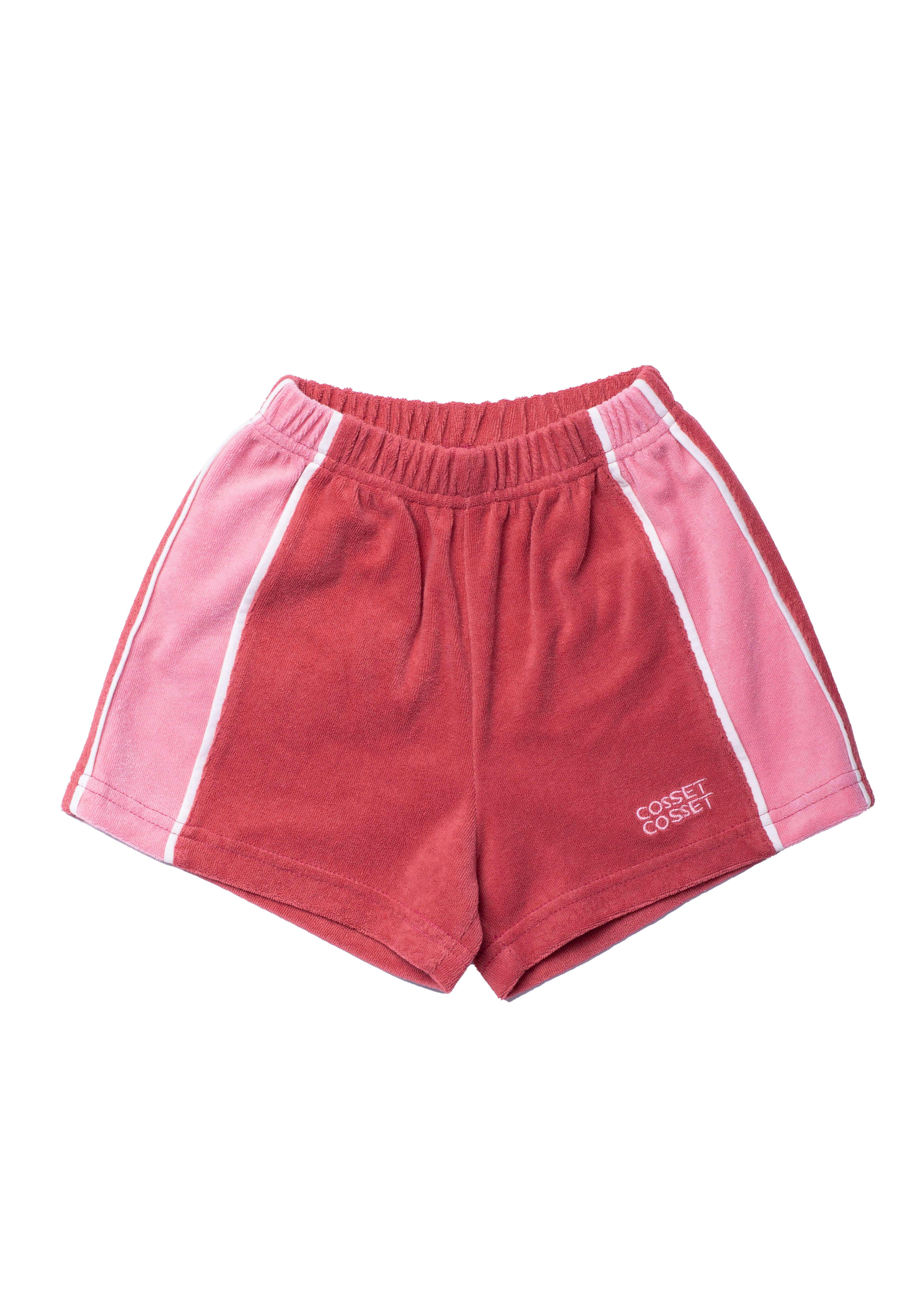 泰瑞拼色短褲 (珊瑚紅)