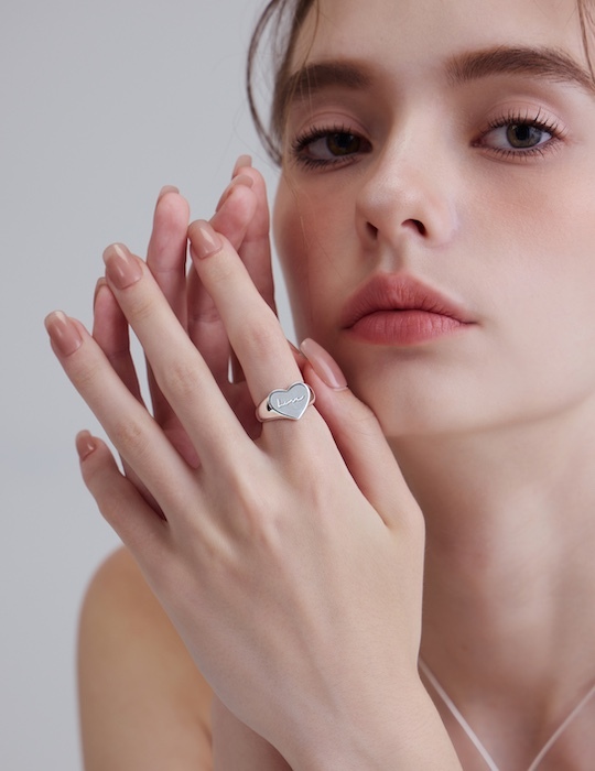 【925純銀】輕語愛心熱戀可調式戒指
