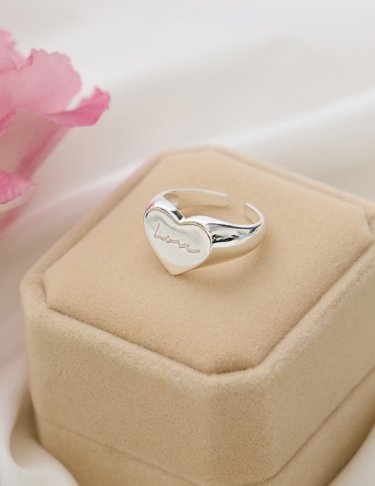 【925純銀】輕語愛心熱戀可調式戒指