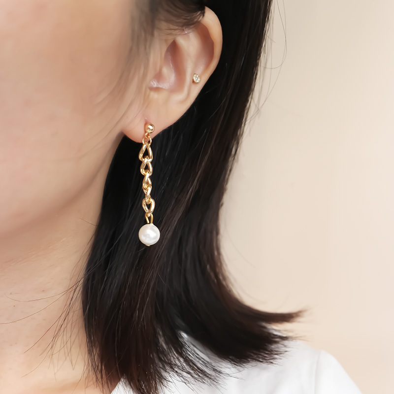 Pearl Chain 耳環-金