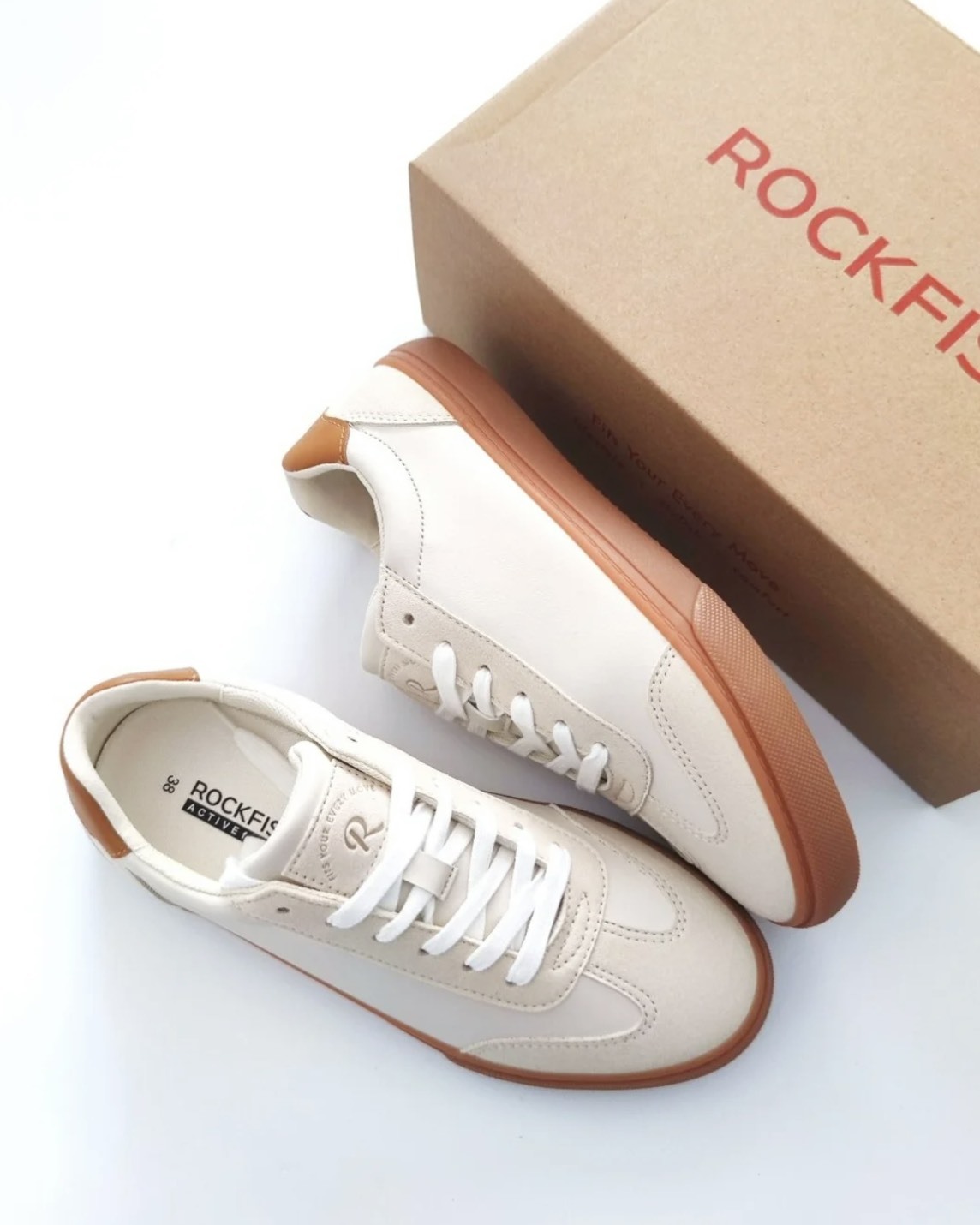 【預購】ROCKFISH 拚色復古德訓鞋 奶霜白 RF1SN901ATLWWG