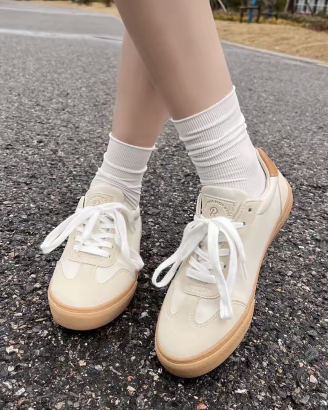 【預購】ROCKFISH 拚色復古德訓鞋 奶霜白 RF1SN901ATLWWG