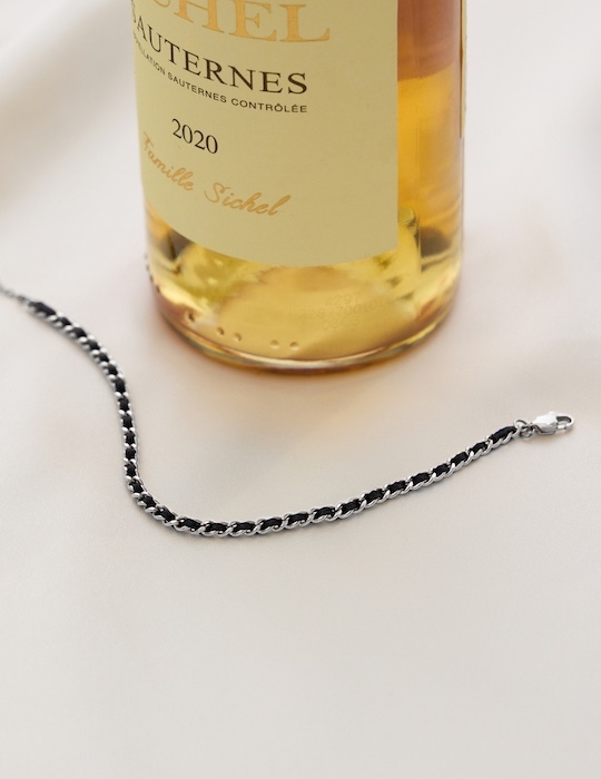 【鈦鋼】小香風編織手鍊(銀)