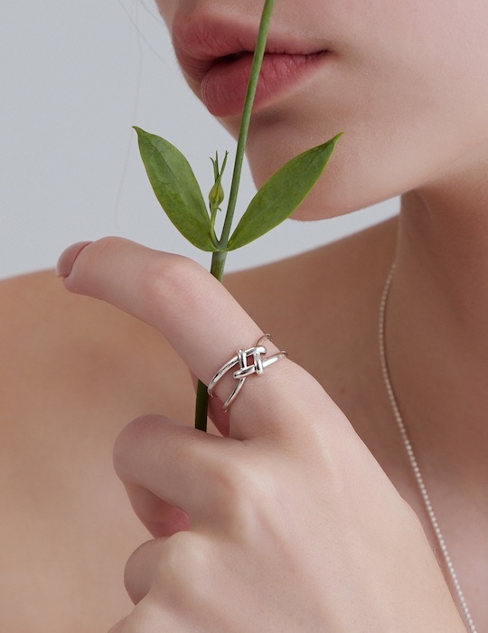 【925純銀】金屬編織可調式戒指