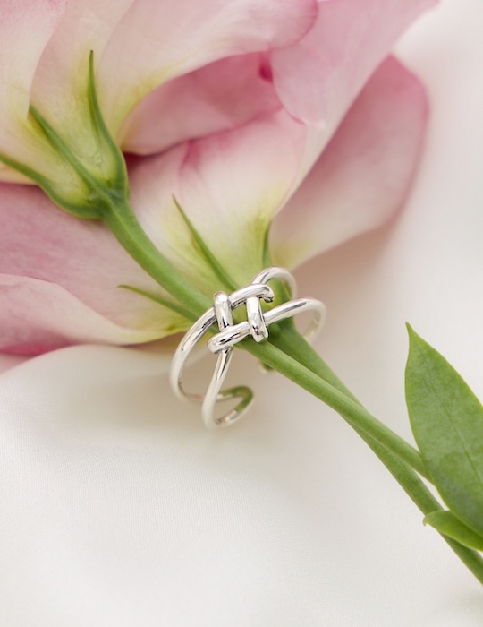 【925純銀】金屬編織可調式戒指