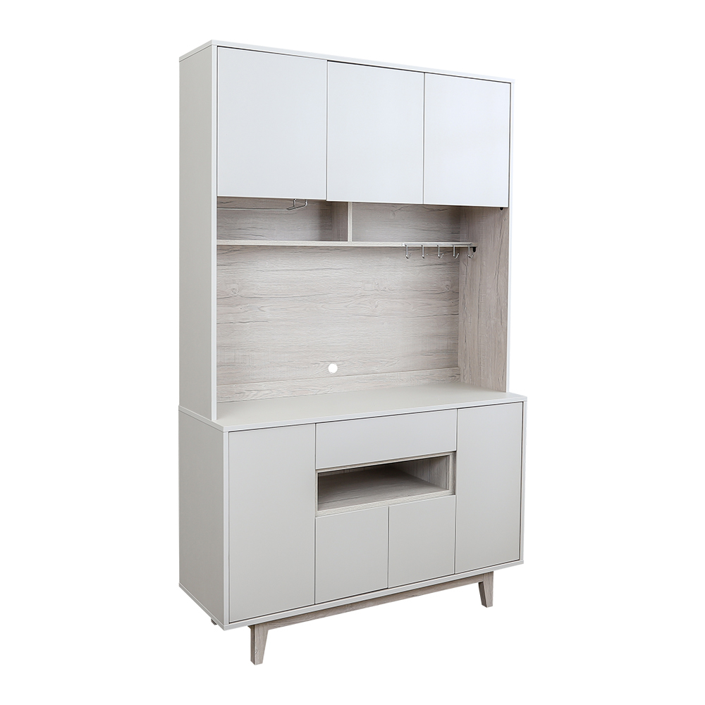 克萊妮4尺收納高餐櫃/碗盤置物櫃/電器櫃(上座+下座)