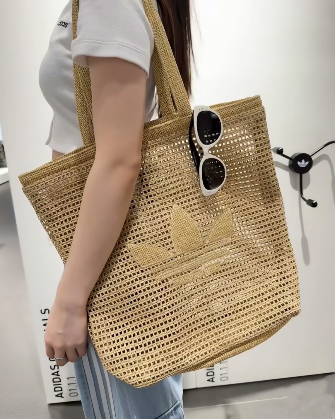 【預購】ADIDAS ORIGINALS 編織托特包 淡焦糖藤 KC1421