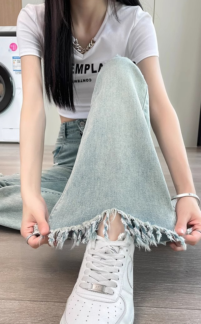 High-Waisted Flared Denim Jeans