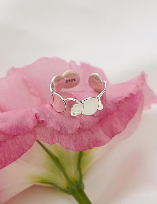 【925純銀】環繞圓舞曲可調式戒指