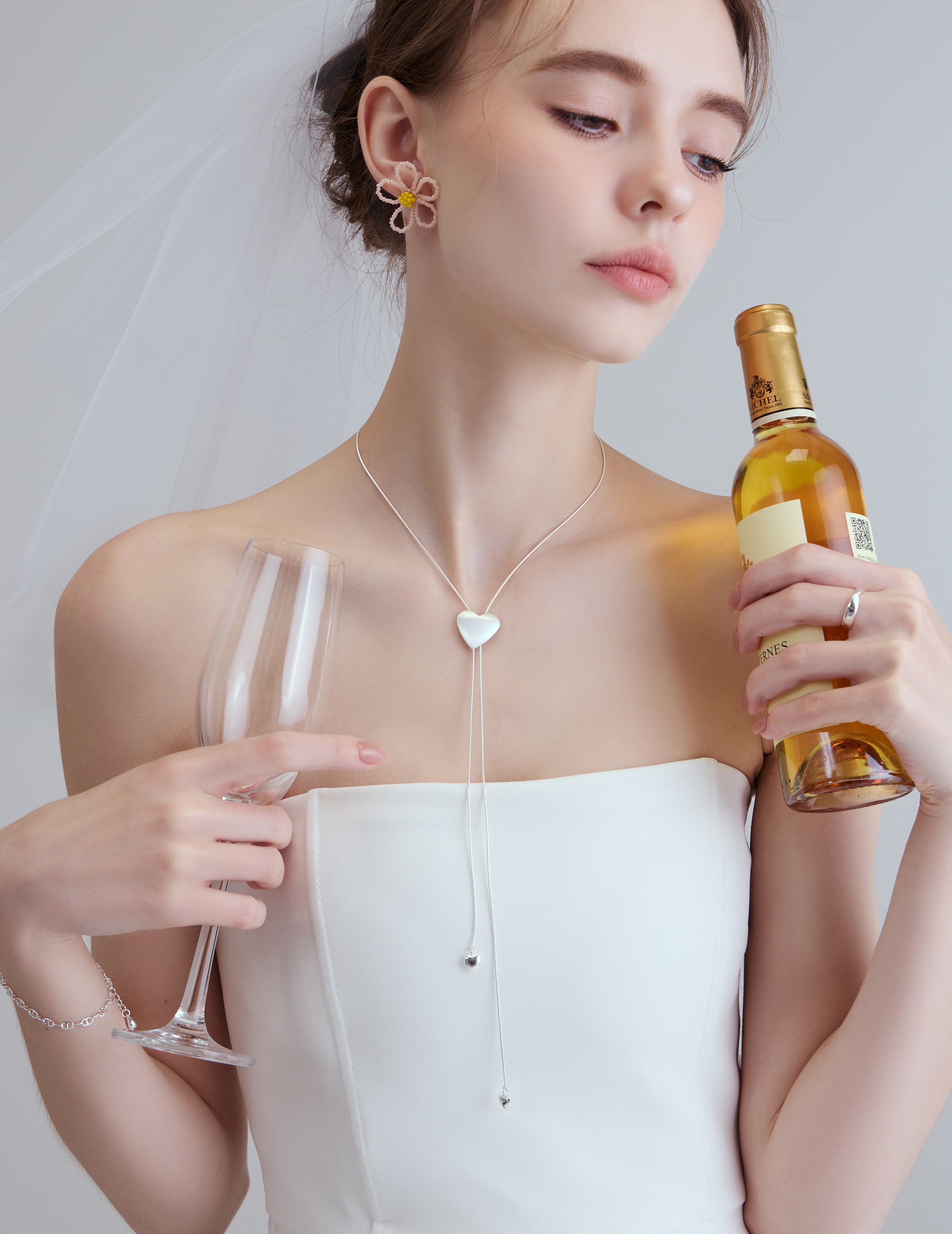 甜系霧光愛心可調式項鍊