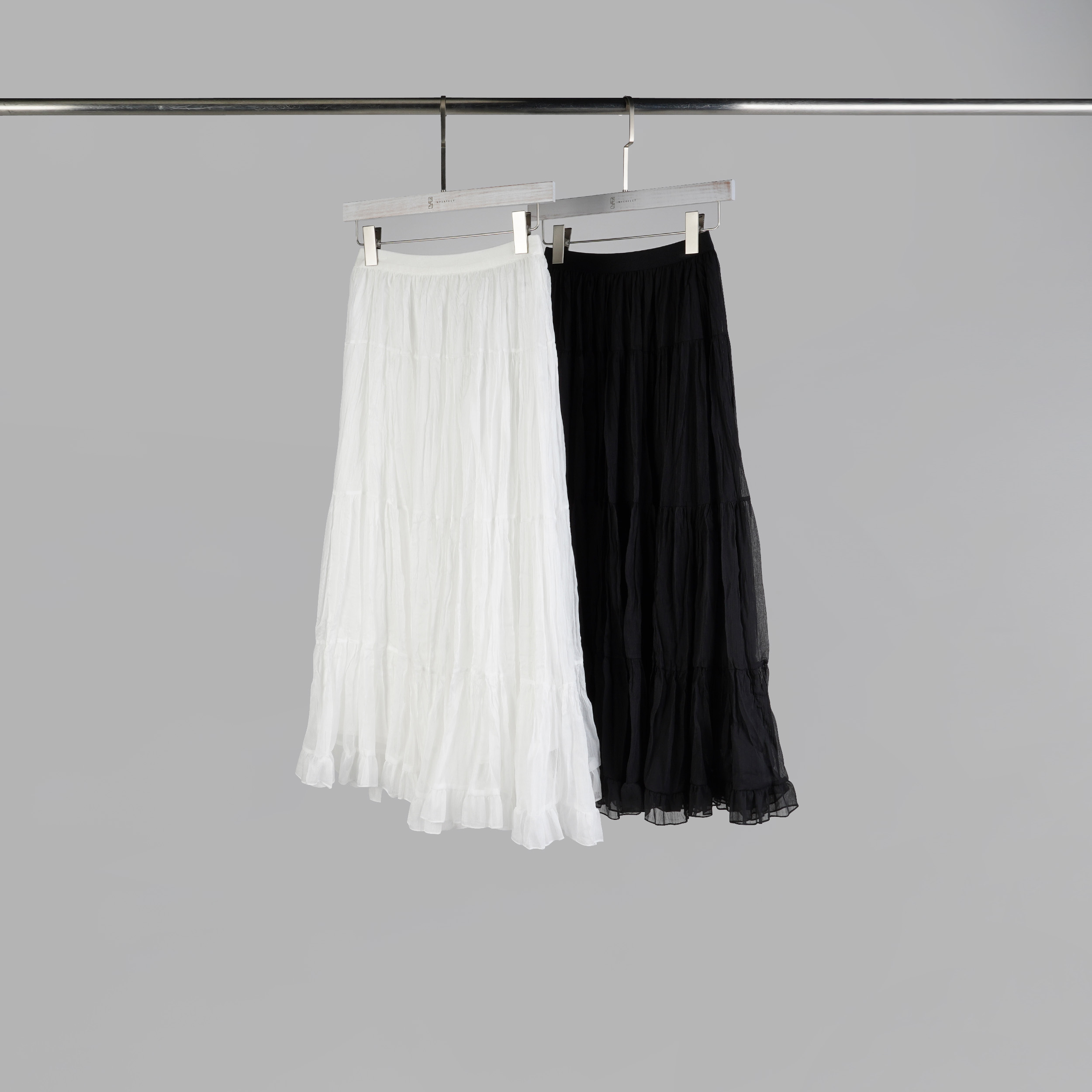 質感微透壓摺蛋糕裙 | 2色