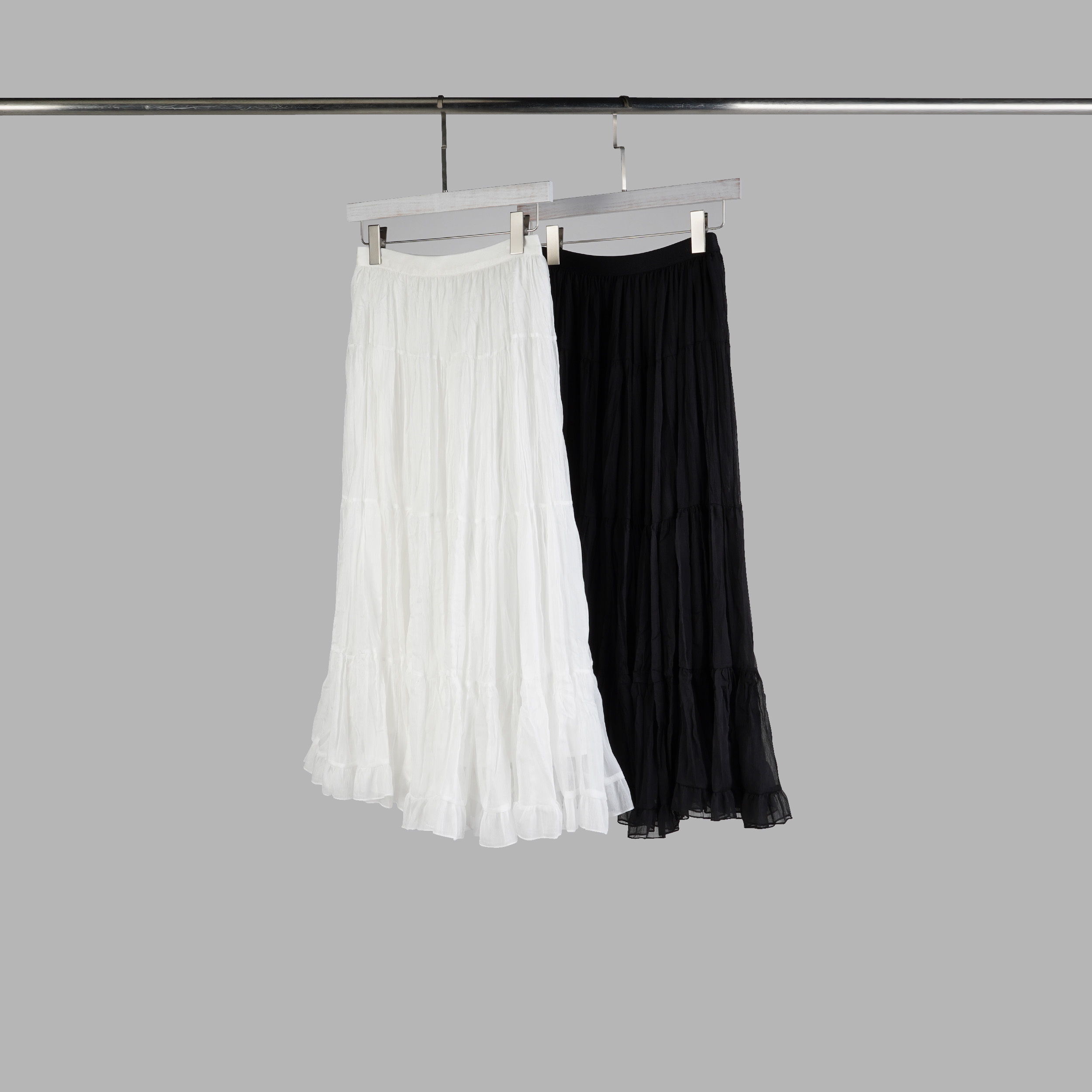 質感微透壓摺蛋糕裙 | 2色