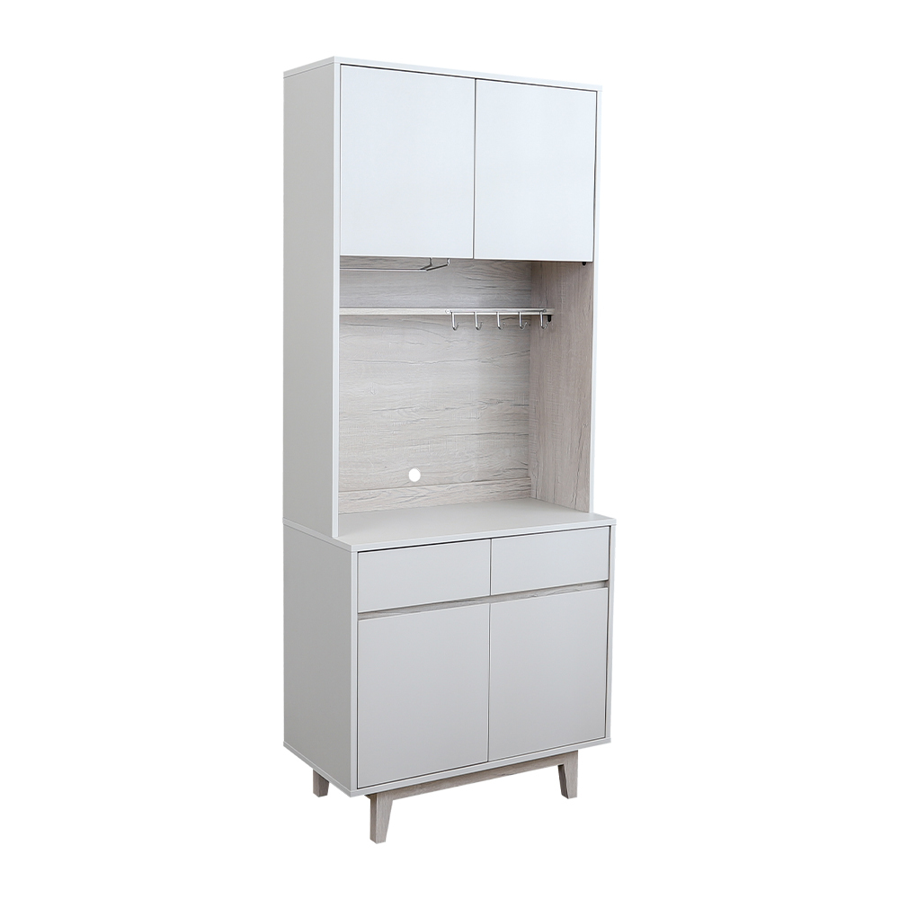 克萊妮2.7尺收納高餐櫃/碗盤置物櫃/電器櫃(上座+下座)