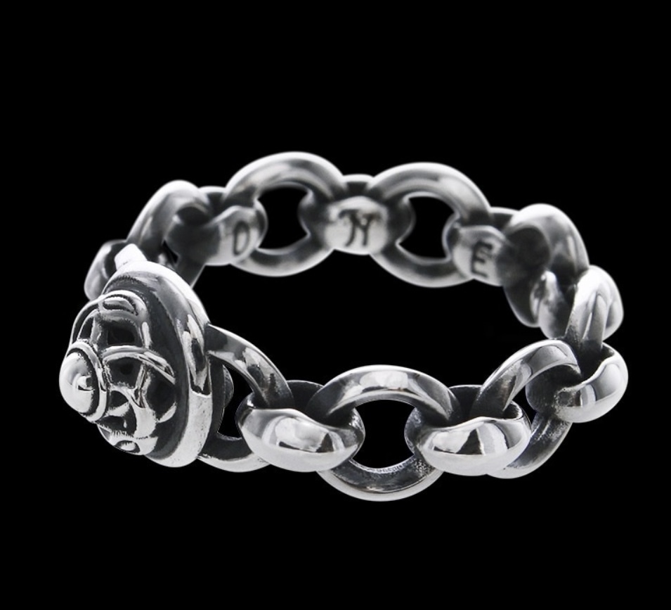 MINI SILK LINK WITH CIRCLE & CRANE DOME RING