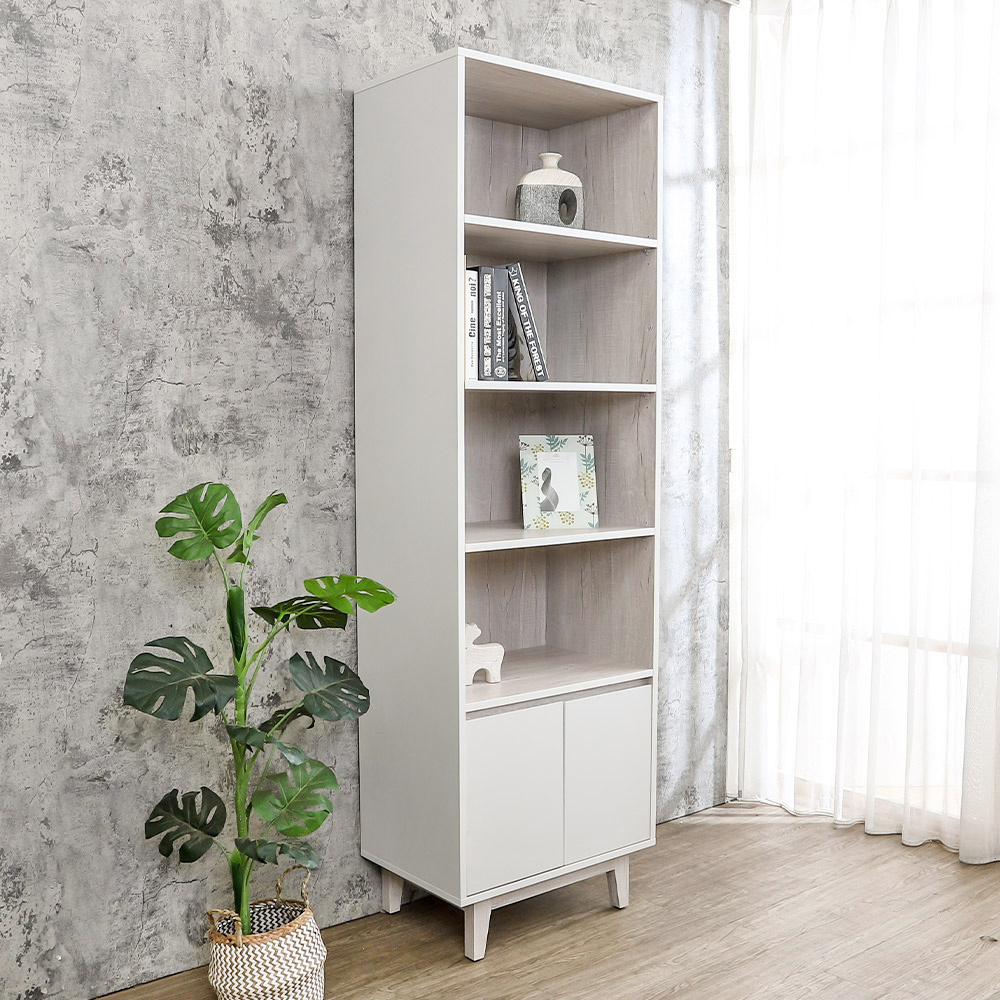 克萊妮2尺二門開放式收納書櫃/展示置物櫃