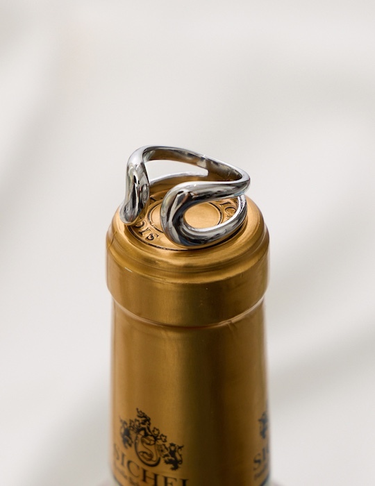 【鈦鋼】極簡雙環可調式戒指(銀)