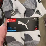 [S] PUMA WHITE MEN'S NO SHOW SOCKS - 10 PAIRS, SPM91 (SPM91)