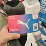 [S] PUMA YOUTH DARK COLOR YOUTH KIDS LOW CREW/CUT SOCK 10 PAIR SOCKS, SPM92 (SPM92)