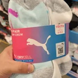 [S] PUMA YOUTH LIGHT COLOR YOUTH KIDS LOW CREW/CUT SOCK 10 PAIR SOCKS, SPM93 (SPM93)