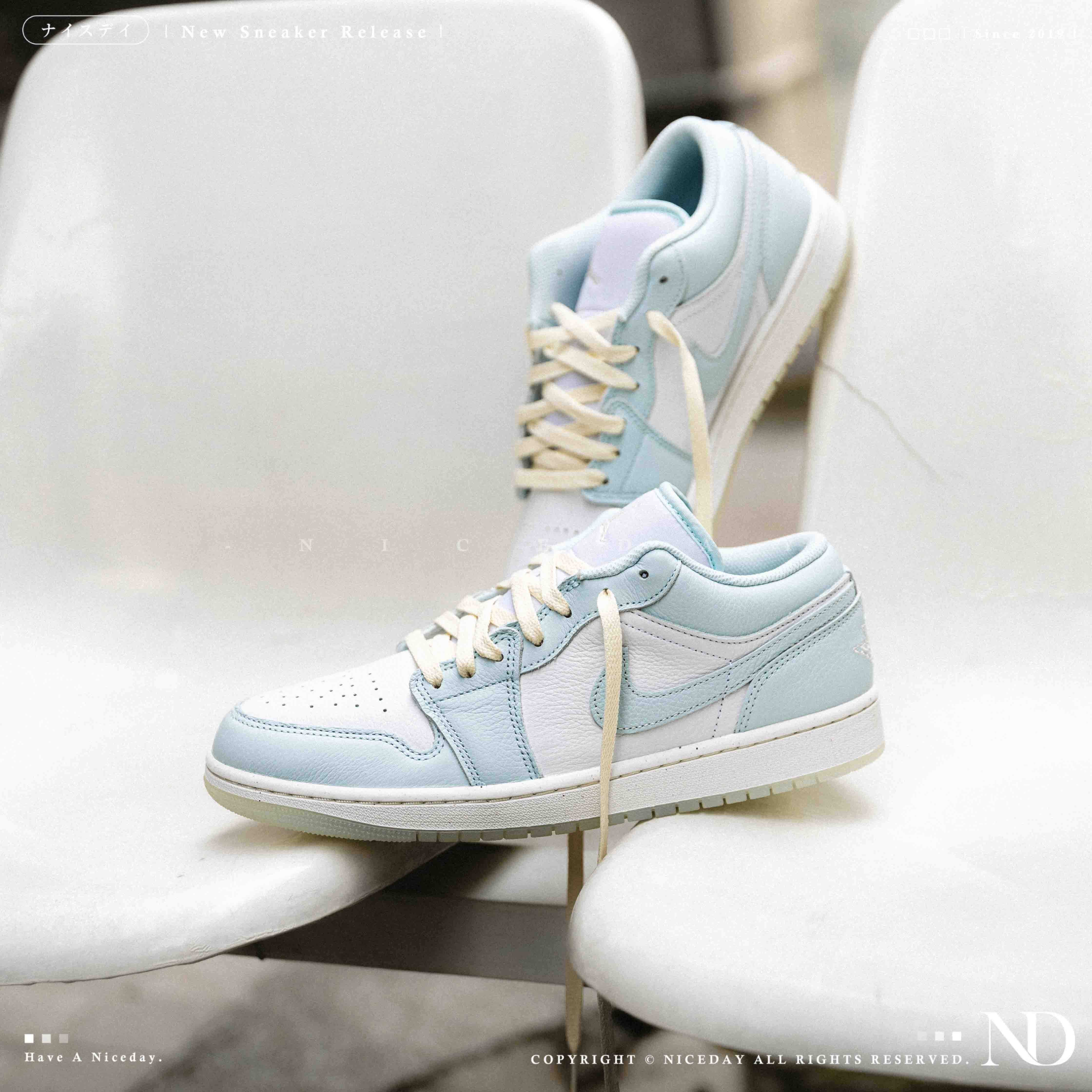 NICEDAY 現貨 Air Jordan 1 Low SE 天空藍 淺藍 水藍 藍 水 雲朵 復古 男鞋 HJ5999-400