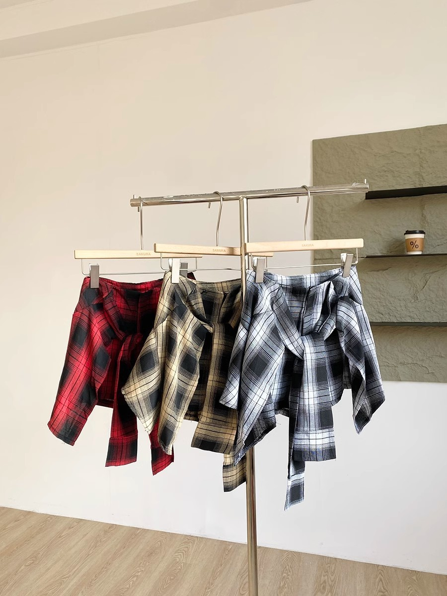 Vintage High-Waist Layered Skort