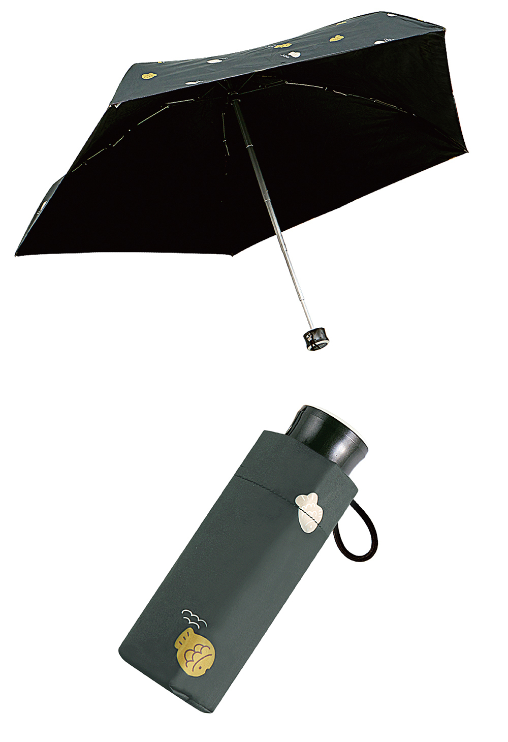 RAINSTORY黑膠降溫手開迷你口袋傘(鯛魚燒)