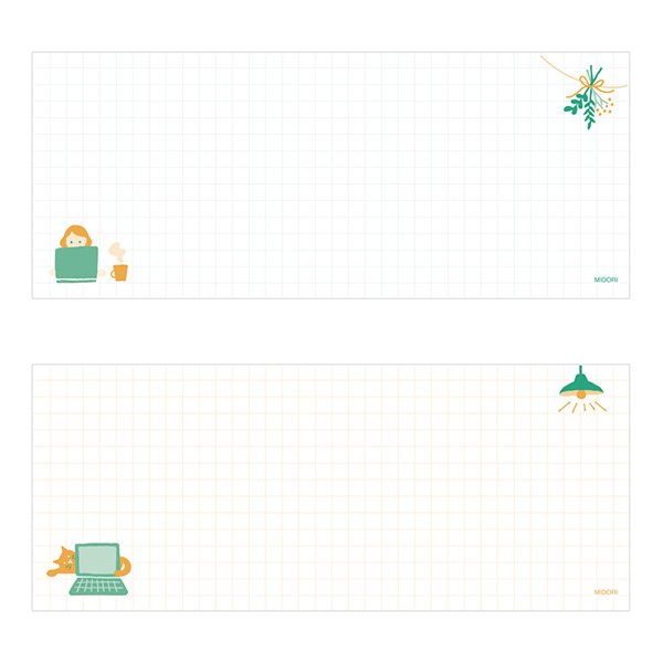 橫式 方格 筆記 站立 便條紙 Stand memo｜MIDORI 日本