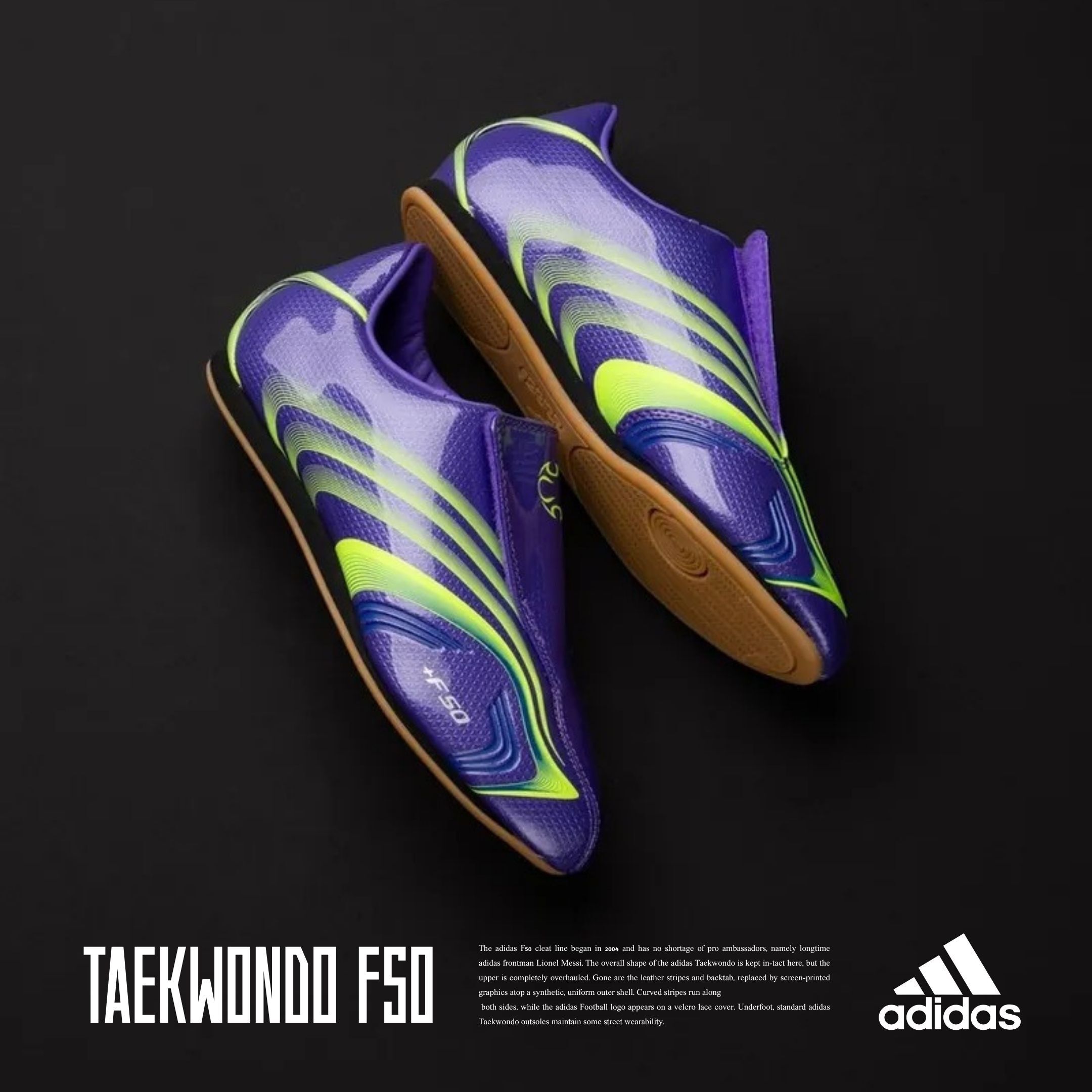 NICEDAY 代購 Adidas Wmns Taekwondo F50 紫綠 初號機 紫 綠 足球鞋 潮流 JR6025