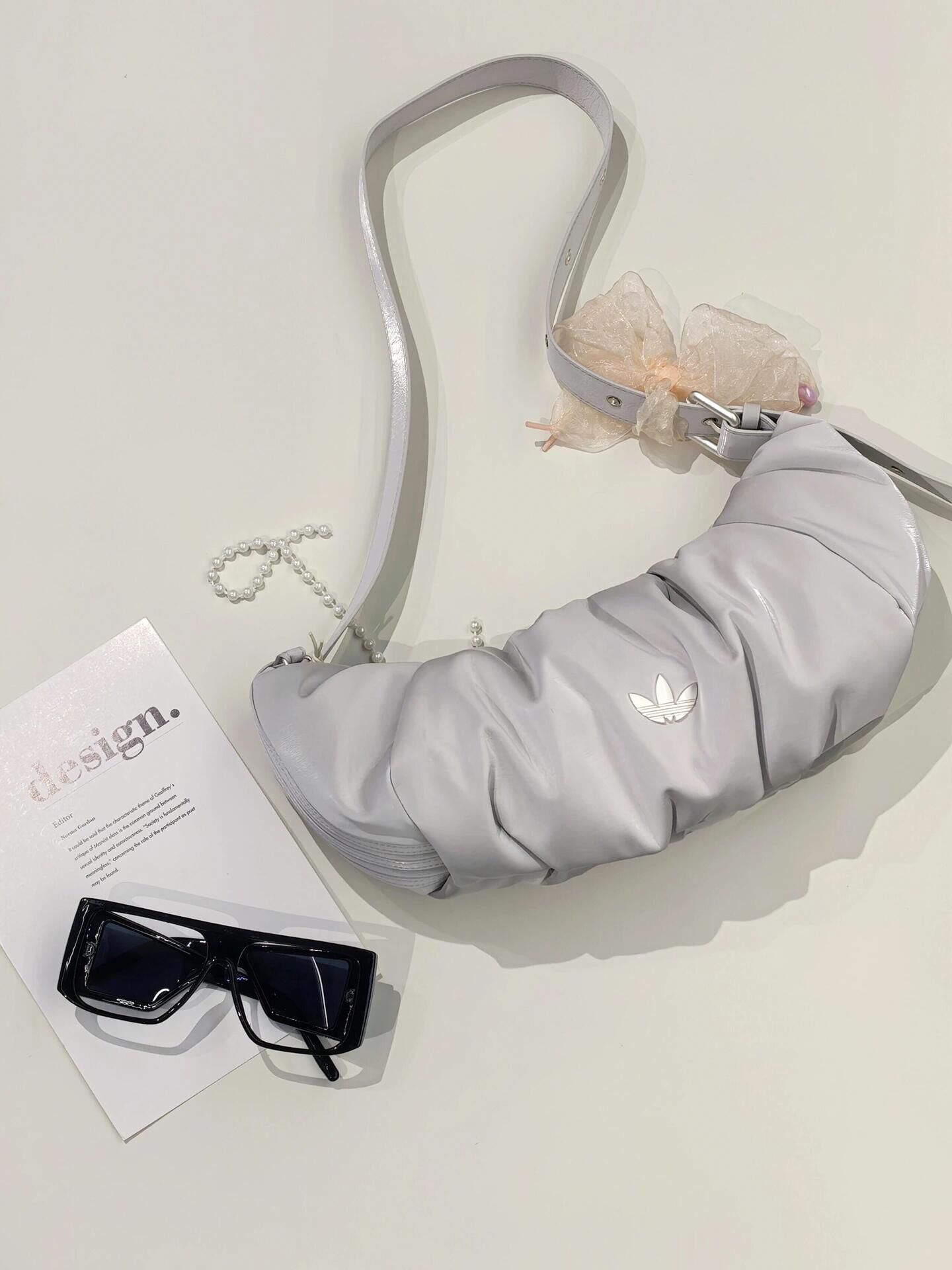 Adidas Originals Cloud 皺褶雲朵包 單肩包 斜挎包 雲朵包 手提包 肩背包 三葉草 2款 KC1420 KC1419(任買兩件711免運)/預購