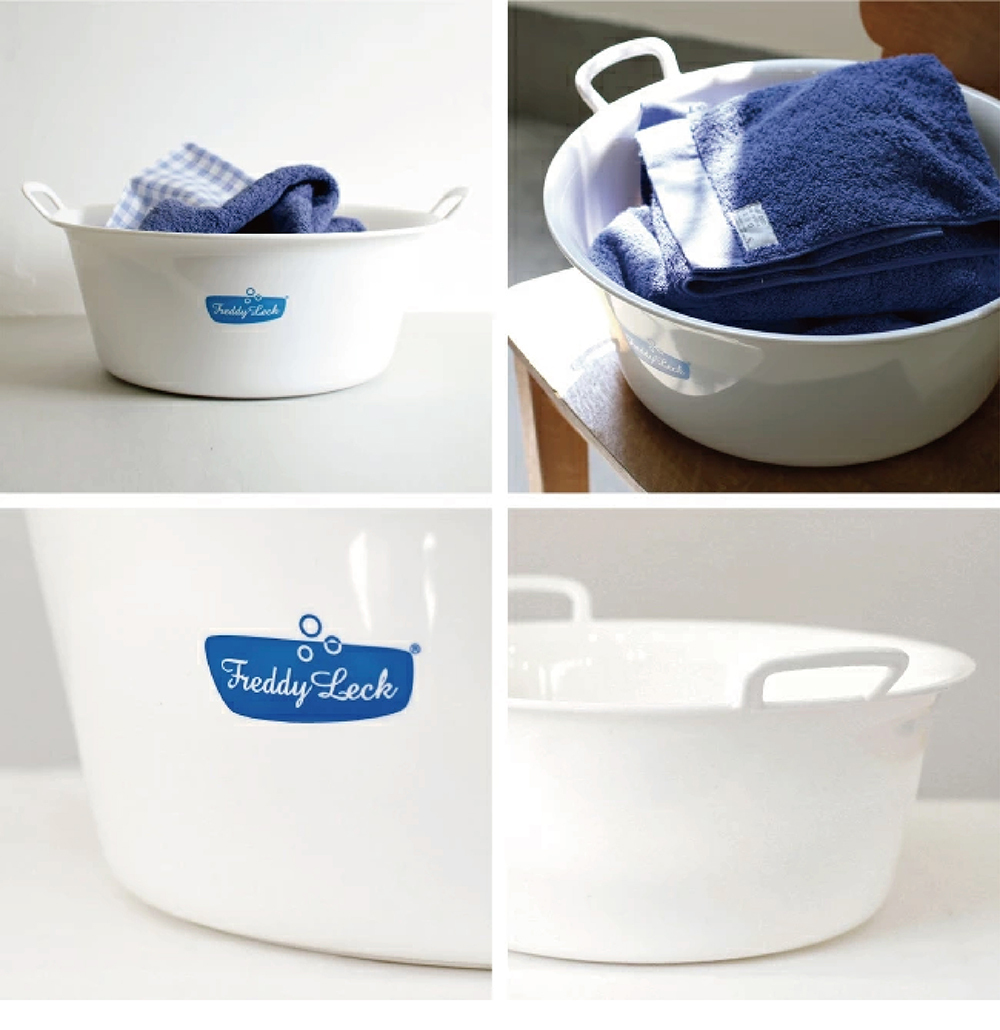 《Freddy Leck》日本製純白寬口雙提把洗衣盆 12L