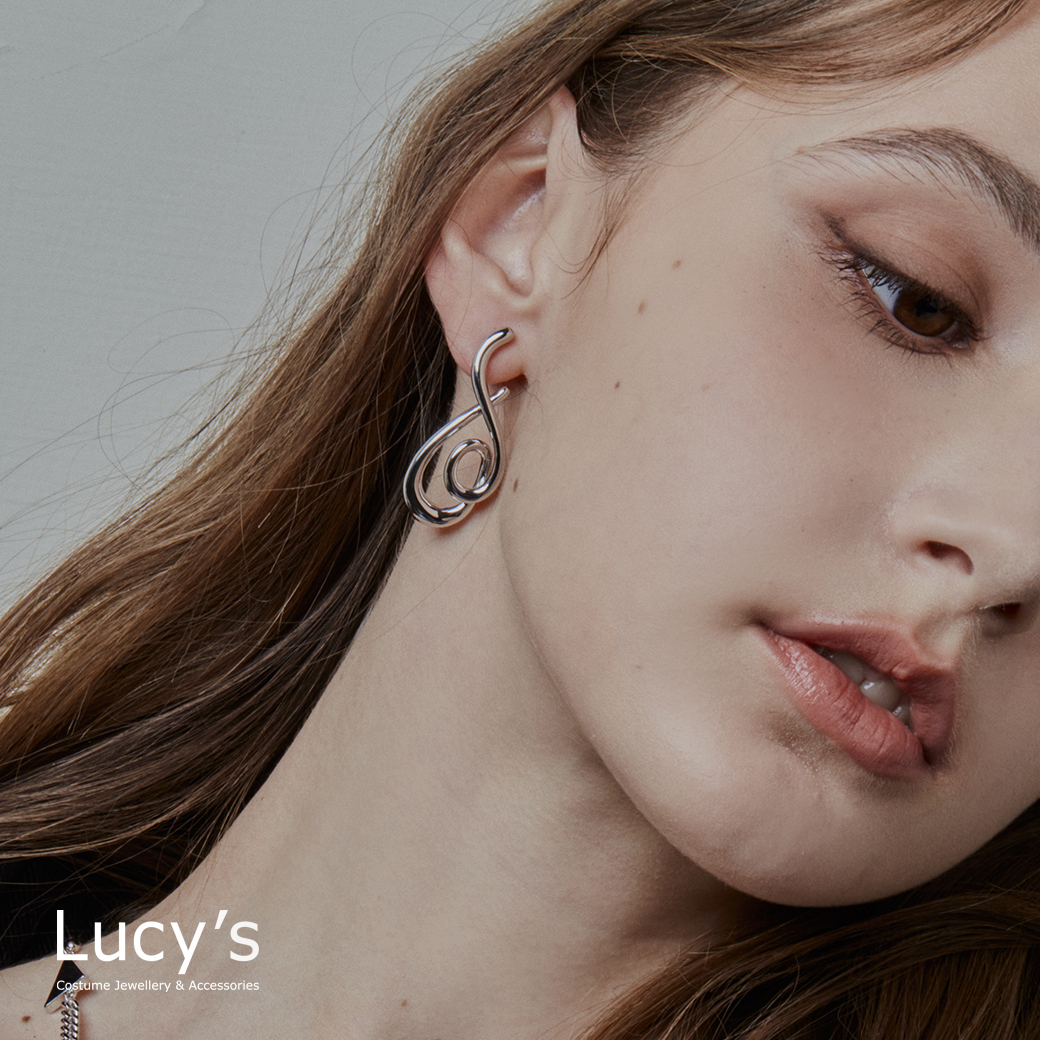 抽象線條 耳環 (二色) (123813/123814)