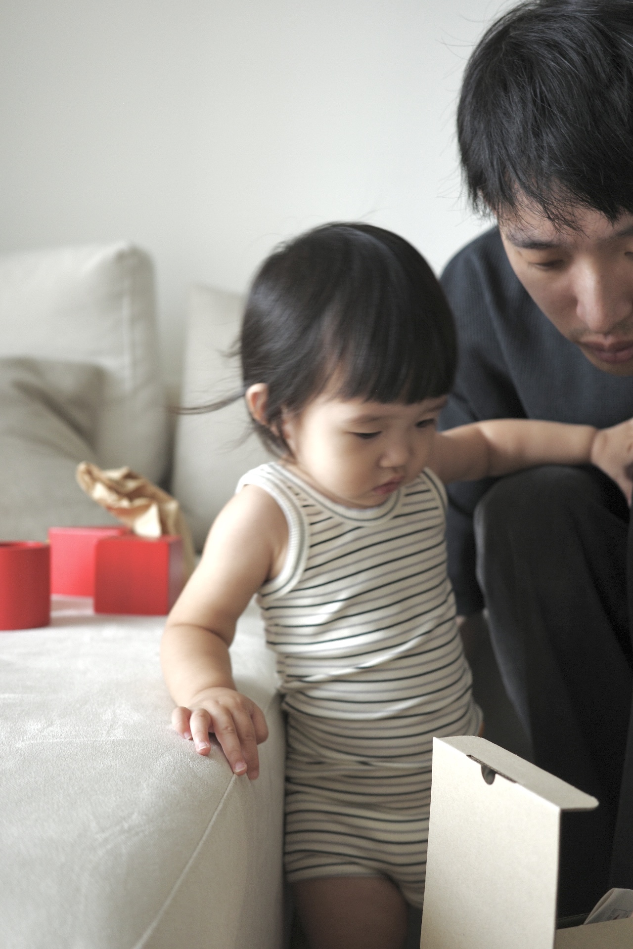 條紋連身褲 (黑色)