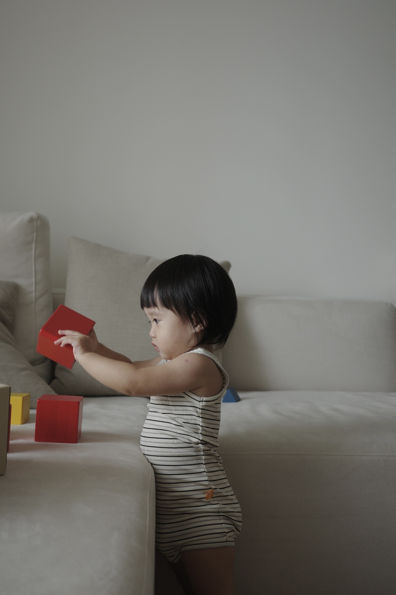 條紋連身褲 (黑色)