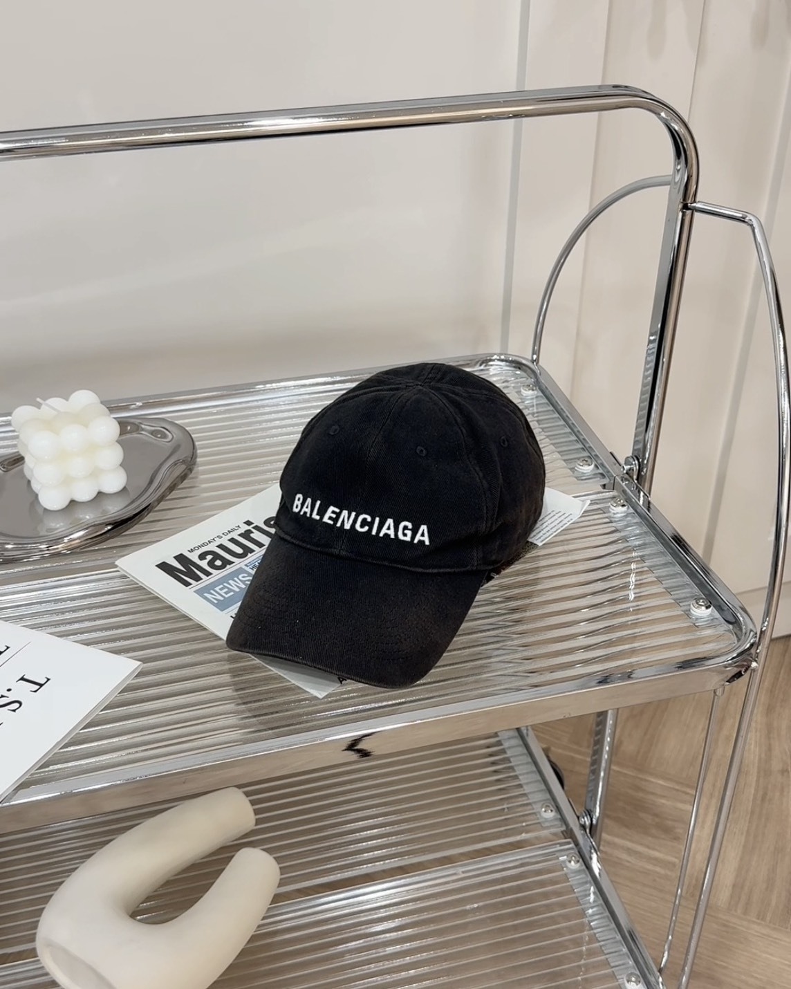 BALENCIAGA｜LOGO棒球帽 水洗黑色