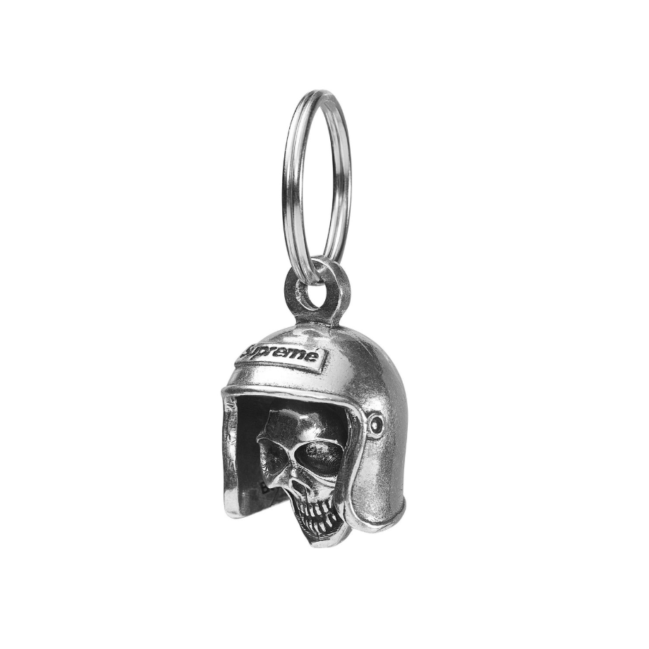 -(C05)-SUPREME SKULL BELL KEYCHAIN 頭盔 骷髏 鑰匙圈 騎士守護鈴 驅魔鈴 合金-SS25A111