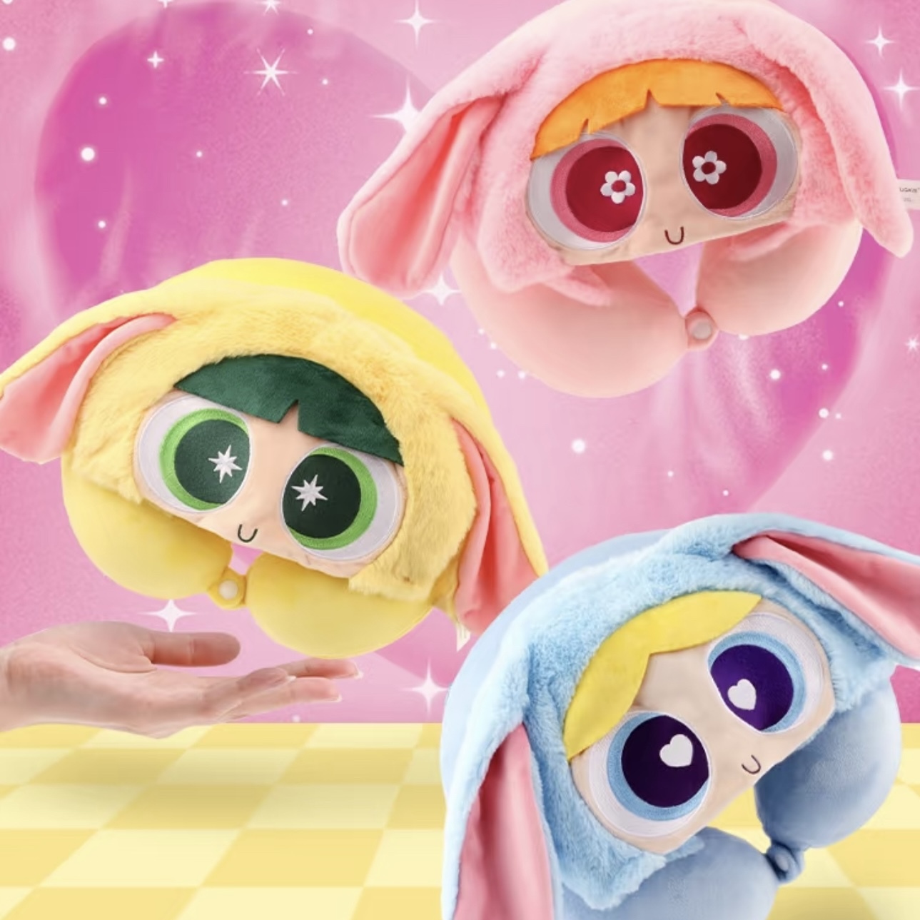 飛天小女警 頸枕 多功能 午休辦公室 睡覺神器 U型枕 花花 泡泡 毛毛