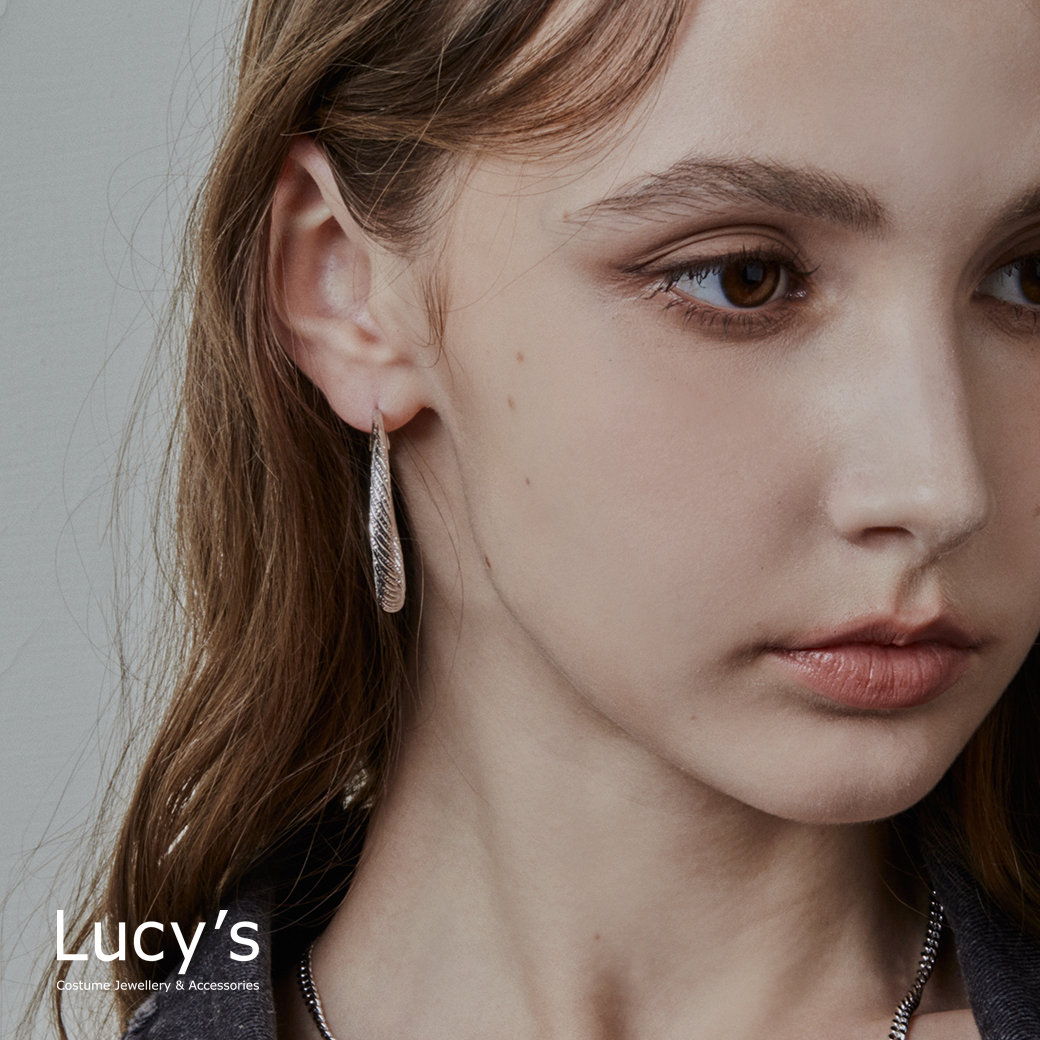 編織紋理 圈型耳環 (二色) (122658/122659)