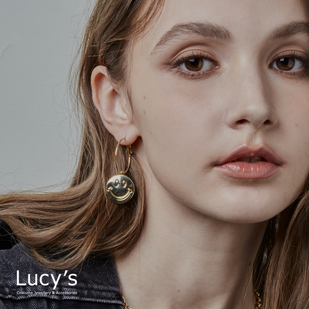 微笑餅乾 圈型耳環 (二色) (123510/123514)