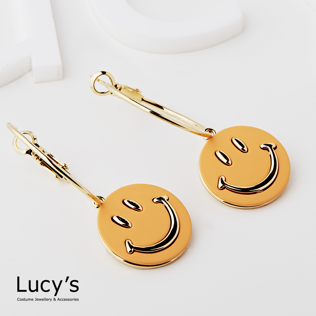 微笑餅乾 圈型耳環 (二色) (123510/123514)