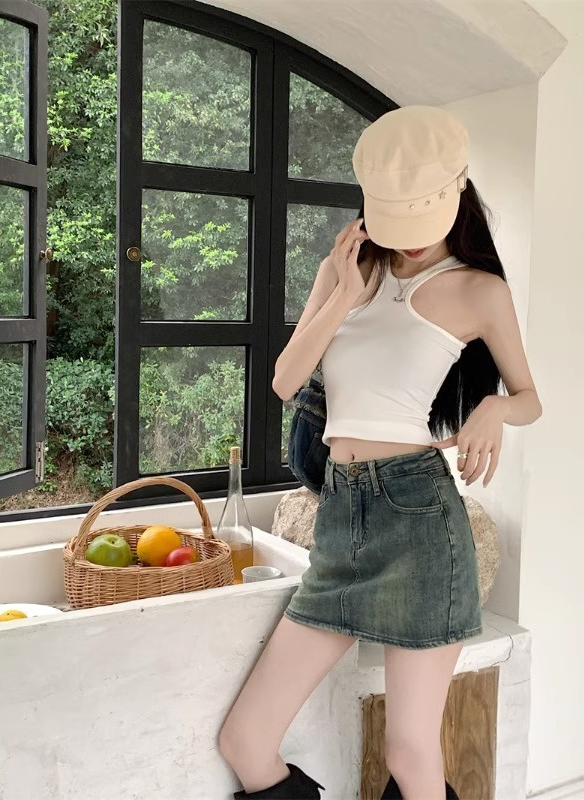 American Y2K Safety Denim Skort