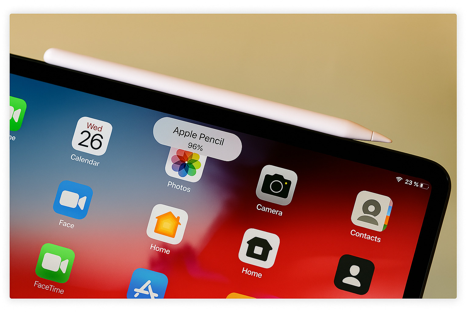 Apple Pencil 電量顯示於小工具中