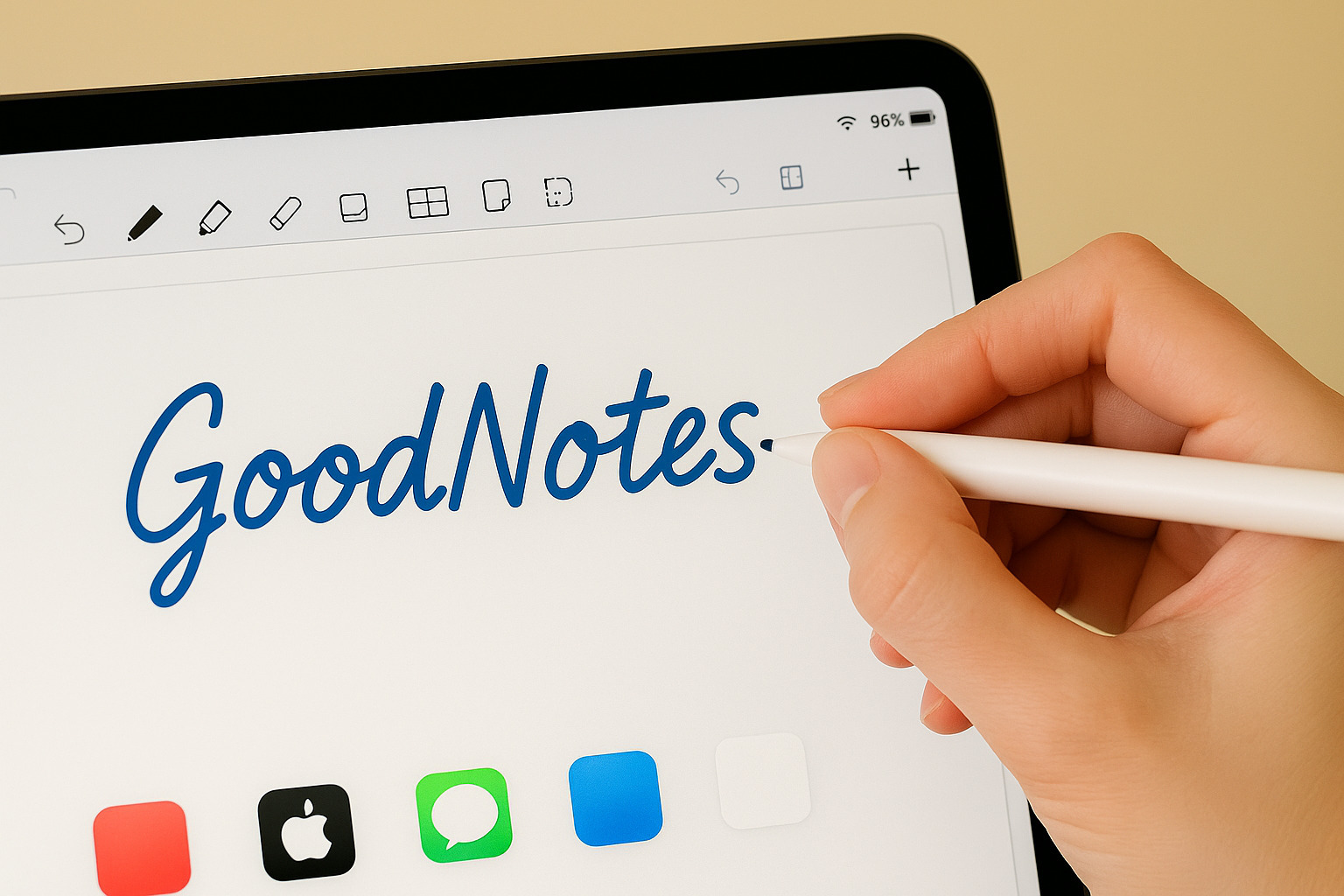 Apple Pencil 測試手寫功能示意圖