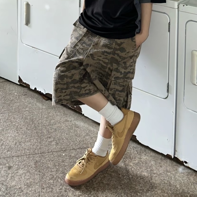 NIKE AIR FORCE 1 小麥色 咖啡駝色 麂皮 空軍一號  女鞋 大童鞋 BQ5485-700