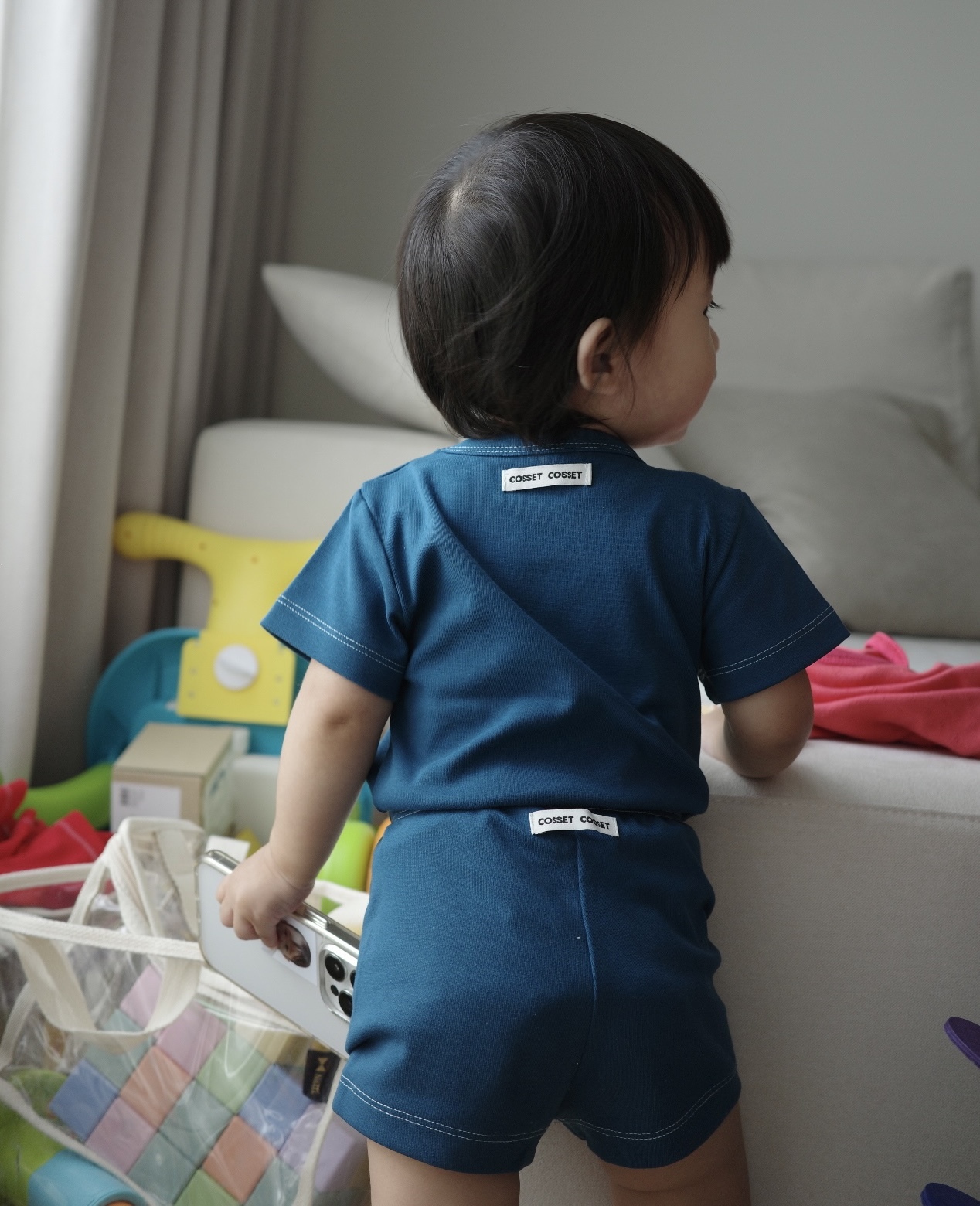 車線休閒上衣/短褲 (海洋藍)