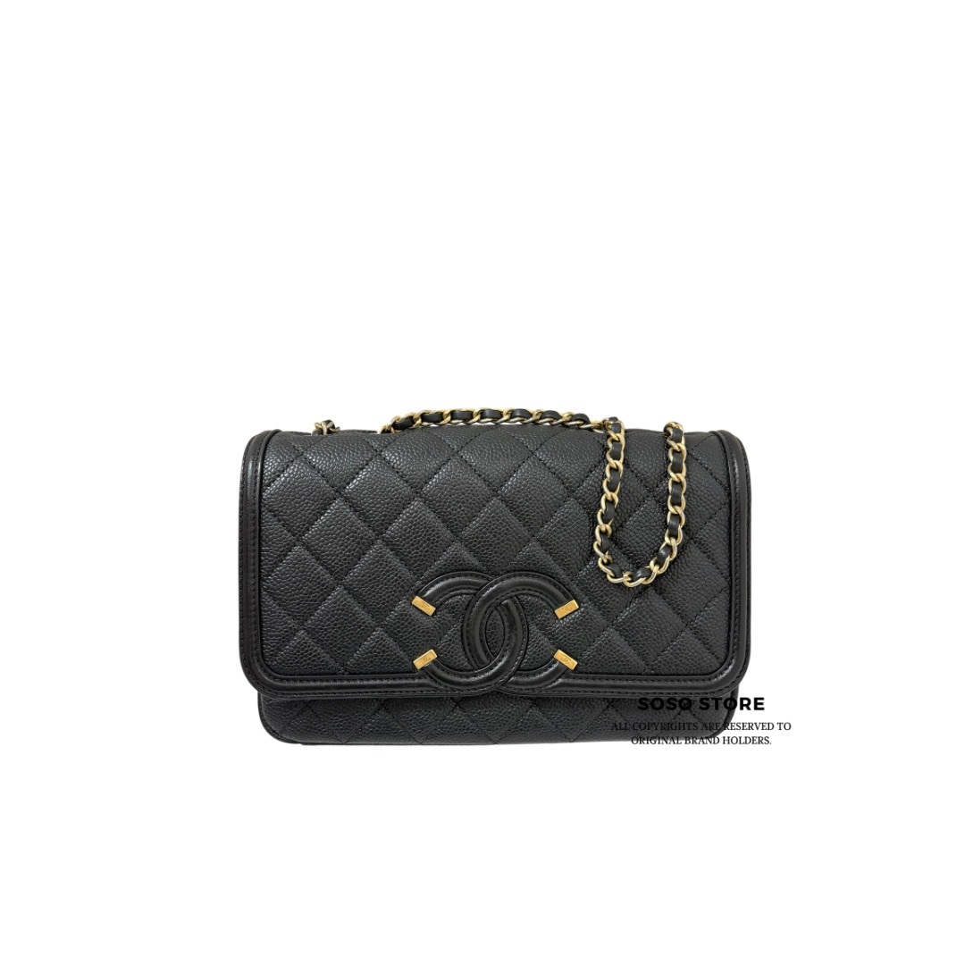 Chanel Filigree Vanity Bag - Black / Ghw