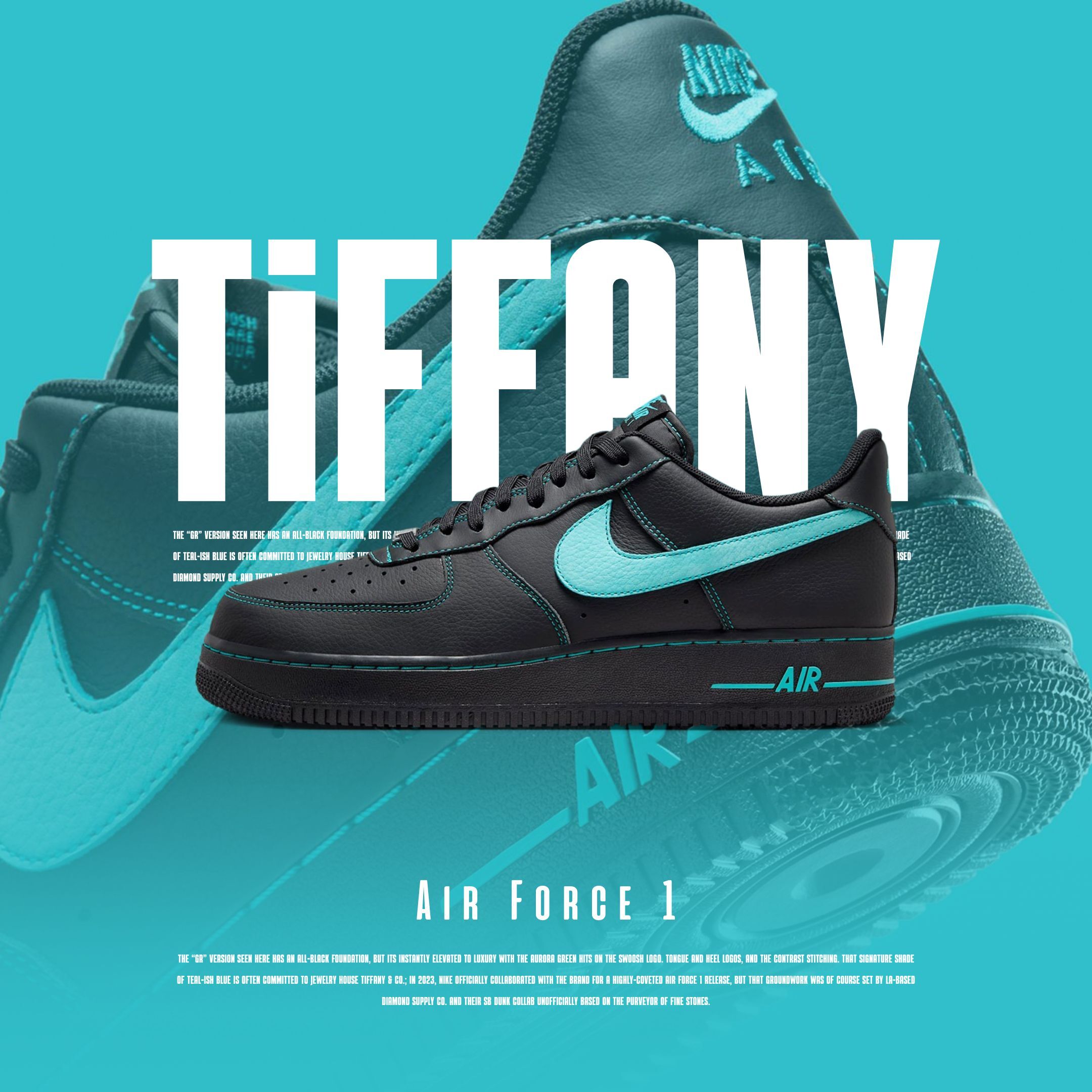 NICEDAY 代購 Nike Air Force 1 Low Un-Tiffany 蒂芬尼 平替 特殊款 綠 藍綠 初音 男鞋 HQ2037-002