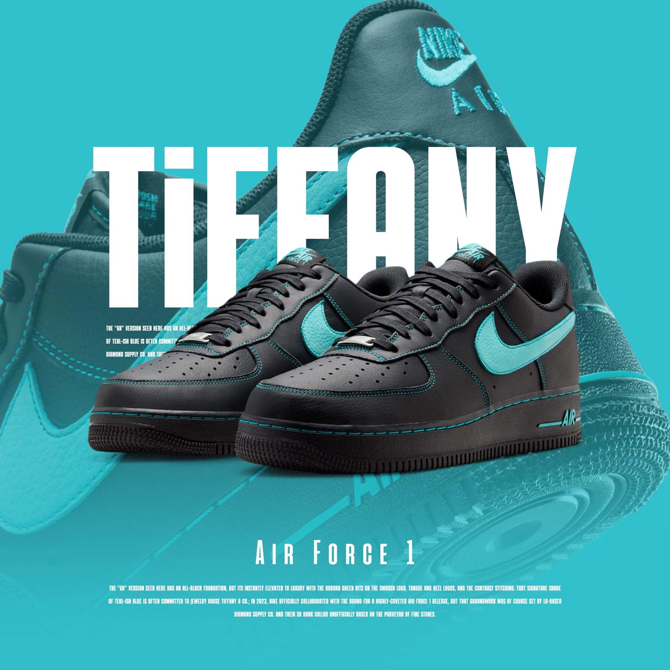 NICEDAY 代購 Nike Air Force 1 Low Un-Tiffany 蒂芬尼 平替 特殊款 綠 藍綠 初音 男鞋 HQ2037-002