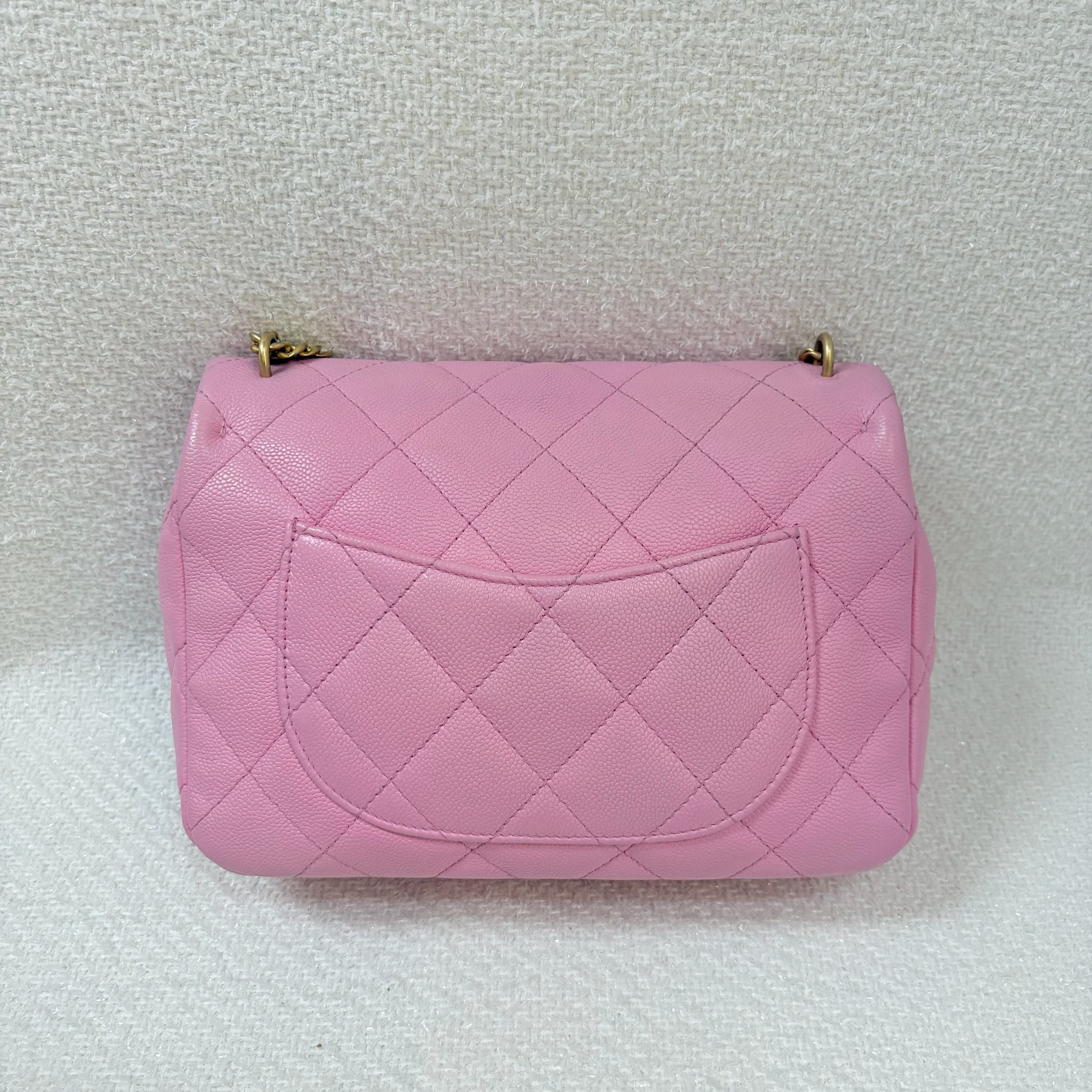 Chanel Flap Bag With Heart Chain - Pink / Ghw