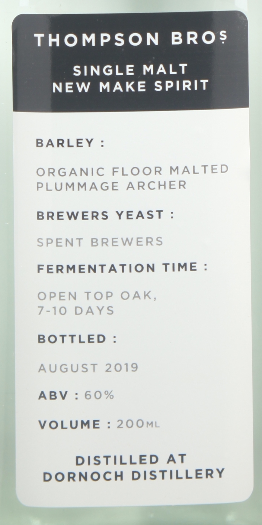 Thompson Bros. Dornoch Single Malt New Make Spirit 2019 60% @