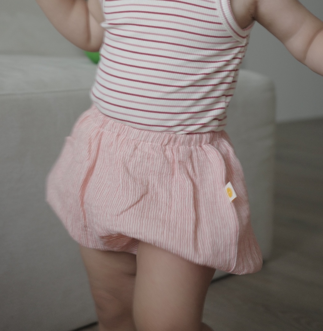 氣球短褲 (粉色條紋)